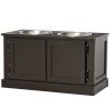 Elevated Dog Bowls with Storage, Two Stainless Steel Bowls for Large Dogs, Coffee