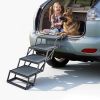 Dog Stairs for Car, 4 Steps Extra Wide Foldable Dog Ramp for Large Dogs with Non-Slip Surface, Portable Lightweight Pet Stairs Ladder for Car, SUV