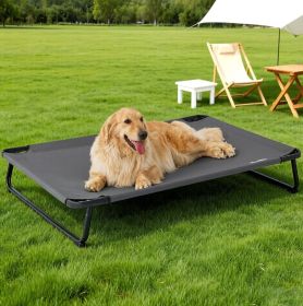 Elevated Outdoor Dog Bed for Extral Large Dogs – Heavy-Duty Raised Cot with Breathable Cooling Mesh, No-Slip Feet, Chew-Resistant Frame