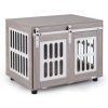 Dog Crate Furniture with Sliding Barn Door for Small Medium Dogs
