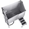 Stainless Steel Dog Washing Station, 62 inch Pet Grooming Tub w/ Ramp, PE Water Filter Board
