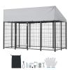 Outdoor Dog Kennel, 7.87 x 3.94 x 5.4 ft Large Dog Kennel with Secure Lock, Outside Dogs Enclosures with UV-Resistant & Waterproof Roof Cover