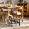 Heavy Duty Double Dog Food Bowl 17 Inch Stainless Steel Elevated Pet Feeding Station for Dogs