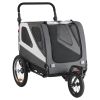 Dog Bike Trailer, Supports up to 100 lbs, 2-in-1 Pet Stroller Cart Bicycle Carrier for Small & Large Dogs, Easy Folding Frame with Quick Release Wheel