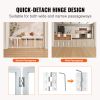 Freestanding Pet Barrier, 24" Height x 80.3" Width, 4-Panel Folding Dog Gate for Various Openings