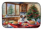 Boxer Christmas Cookies Dish Drying Mat Absorbent Dish Drying Mat Pad for Kitchen Counter Dish Drainer Mat for Countertop, 14 x 21", Multicolor