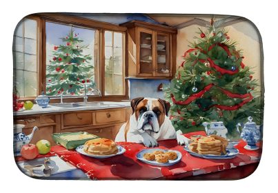 Boxer Christmas Cookies Dish Drying Mat Absorbent Dish Drying Mat Pad for Kitchen Counter Dish Drainer Mat for Countertop, 14 x 21", Multicolor