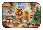 Chow Chow Christmas Cookies Dish Drying Mat Absorbent Dish Drying Mat Pad for Kitchen Counter Dish Drainer Mat for Countertop, 14 x 21", Multicolor