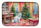 Japanese Spitz Christmas Cookies Dish Drying Mat Absorbent Dish Drying Mat Pad for Kitchen Counter Dish Drainer Mat for Countertop, 14 x 21"