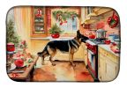 German Shepherd Christmas Cookies Dish Drying Mat Absorbent Dish Drying Mat Pad for Kitchen Counter Dish Drainer Mat for Countertop, 14 x 21"