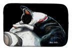Boston Terrier Spot In The Sun Dish Drying Mat Absorbent Dish Drying Mat Pad for Kitchen Counter Dish Drainer Mat for Countertop, 14 x 21", Multicolor