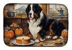 Bernese Mountain Dog Fall Kitchen Pumpkins Dish Drying Mat Absorbent Dish Drying Mat Pad for Kitchen Counter Dish Drainer Mat for Countertop, 14 x 21"
