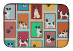 Lots of Jack Russell Terrier Dish Drying Mat Absorbent Dish Drying Mat Pad for Kitchen Counter Dish Drainer Mat for Countertop, 14 x 21", Multicolor