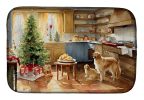 Golden Retriever Christmas Cookies Dish Drying Mat Absorbent Dish Drying Mat Pad for Kitchen Counter Dish Drainer Mat for Countertop, 14 x 21"