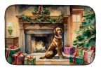 Chesapeake Bay Retriever Cozy Christmas Dish Drying Mat Absorbent Dish Drying Mat Pad for Kitchen Counter Dish Drainer Mat for Countertop, 14 x 21"