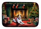 Beagle Cozy Christmas Dish Drying Mat Absorbent Dish Drying Mat Pad for Kitchen Counter Dish Drainer Mat for Countertop, 14 x 21", Multicolor
