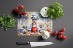 NEW Schnauzer The Chef Glass Cutting Board Decorative Tempered Glass Kitchen Cutting and Serving Board Large Size Chopping Board