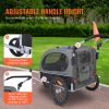 Dog Bike Trailer, Supports up to 88 lbs, 2-in-1 Pet Stroller Cart Bicycle Carrier, Easy Folding Cart Frame with Quick Release Wheels
