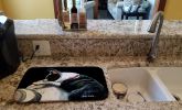 Boston Terrier Spot In The Sun Dish Drying Mat Absorbent Dish Drying Mat Pad for Kitchen Counter Dish Drainer Mat for Countertop, 14 x 21", Multicolor