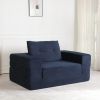 Compression Human Dog Sofa Bed for Adult & Pets,Modern Floor Couch With Pillow for Living Room Bedroom,Corduroy Fabric,No Assembly Required, Dark Blue
