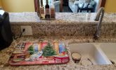 Japanese Spitz Christmas Cookies Dish Drying Mat Absorbent Dish Drying Mat Pad for Kitchen Counter Dish Drainer Mat for Countertop, 14 x 21"
