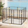39 Inch Exercise Pen, Heavy Duty Dog Playpen, 8 Panel Metal Pet Fence for Medium and Large Dogs, Black