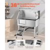 38 Inch Stainless Steel Dog Washing Station, Pet Grooming Tub with Hot & Cold Faucet, Showerhead, Home Wash Sink, Fits Small and Medium Cats and Dogs