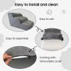 Pet Stairs for Small Dogs and Cats, Comfortable Curved Design with Waterproof Cover, High-Density Foam Steps for Beds or Sofas