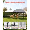 Outdoor Dog Kennel, 9.8 x 9.8 x 5.4 ft Large Dog Kennel with Secure Lock, Outside Dogs Enclosures with UV-Resistant & Waterproof Roof Cover