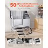 Stainless Steel Dog Washing Station, 50 inch Pet Grooming Tub w/ Stairs, PE Water Filter Board