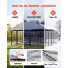 Outdoor Dog Kennel, 9.8 x 9.8 x 5.4 ft Large Dog Kennel with Secure Lock, Outside Dogs Enclosures with UV-Resistant & Waterproof Roof Cover