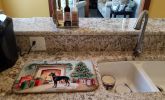 Doberman Pinscher Cozy Christmas Dish Drying Mat Absorbent Dish Drying Mat Pad for Kitchen Counter Dish Drainer Mat for Countertop, 14 x 21"