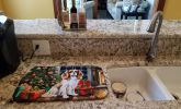 Cavalier Spaniel Cozy Christmas Dish Drying Mat Absorbent Dish Drying Mat Pad for Kitchen Counter Dish Drainer Mat for Countertop, 14 x 21"