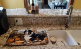 Bernese Mountain Dog Fall Kitchen Pumpkins Dish Drying Mat Absorbent Dish Drying Mat Pad for Kitchen Counter Dish Drainer Mat for Countertop, 14 x 21"