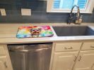 Yorkshire Terrier Hippie Dawg Dish Drying Mat Absorbent Dish Drying Mat Pad for Kitchen Counter Dish Drainer Mat for Countertop, 14 x 21", Multicolor