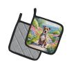 NEW Pit Bull Terrier Spring Path Pair of Pot Holders Kitchen Heat Resistant Pot Holders Sets Oven Hot Pads for Cooking Baking BBQ, 7 1/2 x 7 1/2