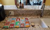 Lots of Red and White Jack Russell Terrier Dish Drying Mat Absorbent Dish Drying Mat Pad for Kitchen Counter Dish Drainer Mat for Countertop, 14 x 21"