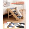 Wood Pet Stairs, 4-Step Dog Stairs for High Beds, Sofa & Cars, 150lbs Load Capacity, Non-Slip Surface