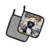 Black Labrador Retriever The Chef Pair of Pot Holders Kitchen Heat Resistant Pot Holders Sets Oven Hot Pads for Cooking Baking BBQ, 7 1/2 x 7 1/2
