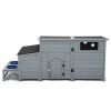 Wood Dog House, Outdoor Dog Kennel with Food Bowls, Storage Box, Vents, Openable Roof, Dog Pet Playpen Cage, Gray