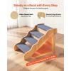 Wood Pet Stairs, 4-Step Dog Stairs for High Beds, Sofa & Cars, 150lbs Load Capacity, Non-Slip Surface