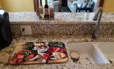 Chihuahua Cozy Christmas Dish Drying Mat Absorbent Dish Drying Mat Pad for Kitchen Counter Dish Drainer Mat for Countertop, 14 x 21", Multicolor