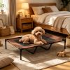 XL Outdoor Raised Dog Bed Portable Pet Cot with Carry Bag - Metal Frame Breathable Mesh for Indoor And Outdoor Use - Tan