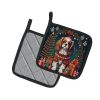 Cavalier King Charles Spaniel Christmas Pair of Pot Holders Kitchen Heat Resistant Pot Holders Sets Oven Hot Pads for Cooking Baking BBQ
