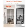Extra Tall Pet Gate for Cats, 28-34 in Adjustable Width, 78.7 in High Dog Gate, with Pressure Mount Kit and Wall Mount Kit, 1.2 in Narrow Bar Spacing