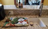 Bichon Frise Cozy Christmas Dish Drying Mat Absorbent Dish Drying Mat Pad for Kitchen Counter Dish Drainer Mat for Countertop, 14 x 21", Multicolor