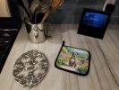 NEW Pit Bull Terrier Spring Path Pair of Pot Holders Kitchen Heat Resistant Pot Holders Sets Oven Hot Pads for Cooking Baking BBQ, 7 1/2 x 7 1/2