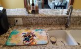 Boxer Hippie Dawg Dish Drying Mat Absorbent Dish Drying Mat Pad for Kitchen Counter Dish Drainer Mat for Countertop, 14 x 21", Multicolor