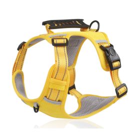 Dog Harness No Pull Breathable Reflective Pet Harness Vest (Option: Yellow-M)