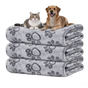 3 PackPet Blanket, Soft Plush Paw Print Dog Blanket Washable, Warm Fleece Cat Blanket For Large Medium Dogs, Sofa Couch Bed Cage Protector,23 X 1 (Option: 41 x 31 in)
